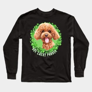 One Lucky Poodle Funny St. Patrick Dog Long Sleeve T-Shirt